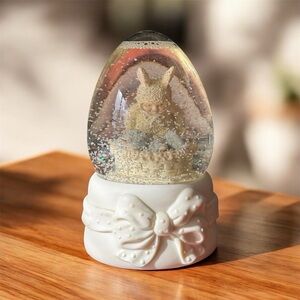 Easter Bunny Dept 56 Snowbabies Musical Snowglobe Hallmark Figurine W/ Bluebirds